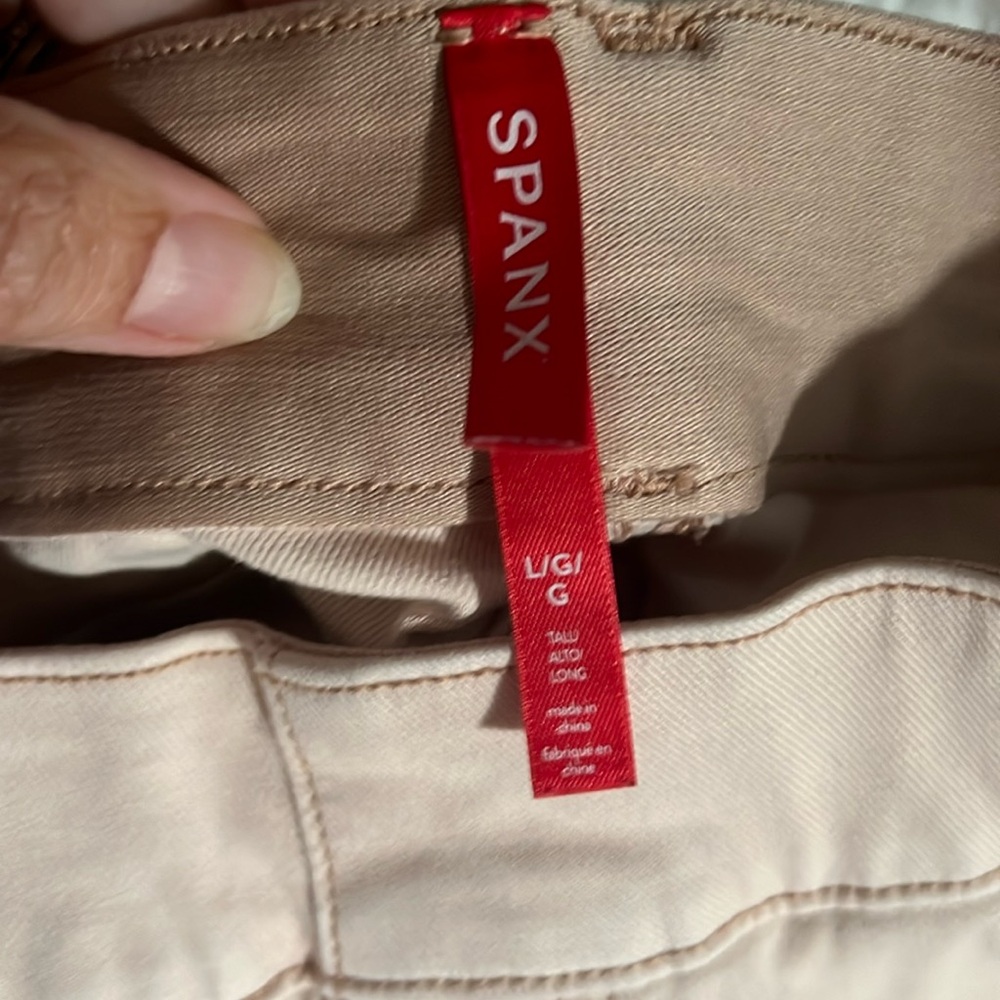 Spanx cropped stretch twill wide leg pants
